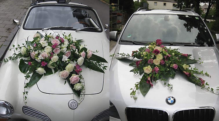 Hochzeitschmuck Auto klassisch